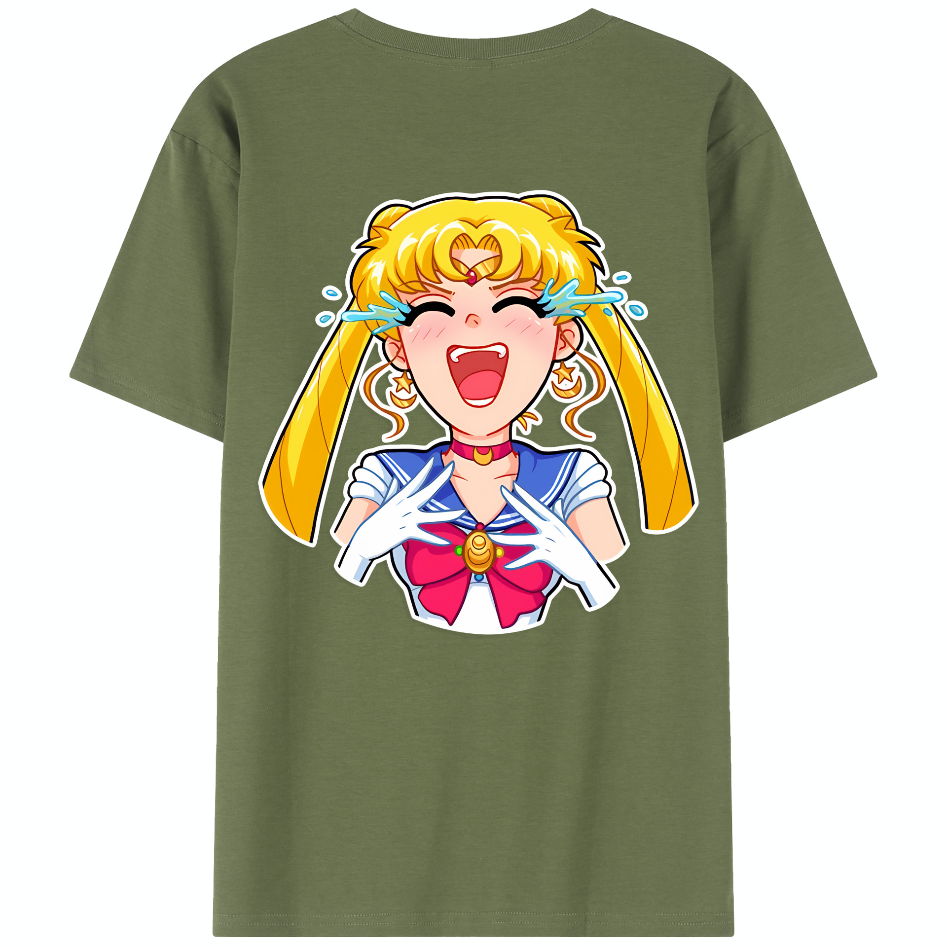 （画像用） 美少女戦士セーラームーン 月野 うさぎ つきの うさぎ Sailor Moon Tsukino Usagi 綿100％半袖Tシャツ（背面プリント）